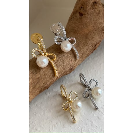 Grace Ribbonピアス/イヤリング