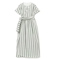 Ladies:　sample : Green multi stripes OP