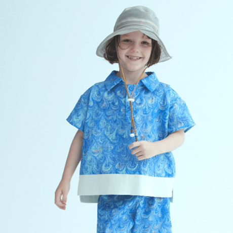 Feather print Blue : pullover shirt