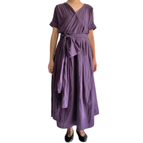 Ladies:　Purple double gauze Dress