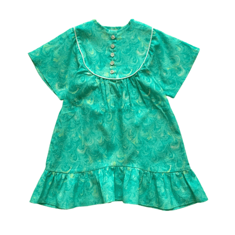 Feather print green Dress
