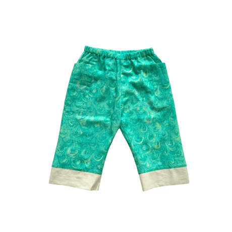 Feather print green : Pants