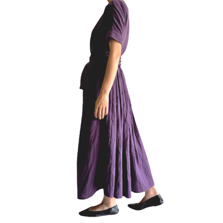 Ladies:　Purple double gauze Dress