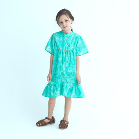 Feather print green Dress
