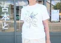張山しし踊りＴシャツ（hitofude／ホワイト）