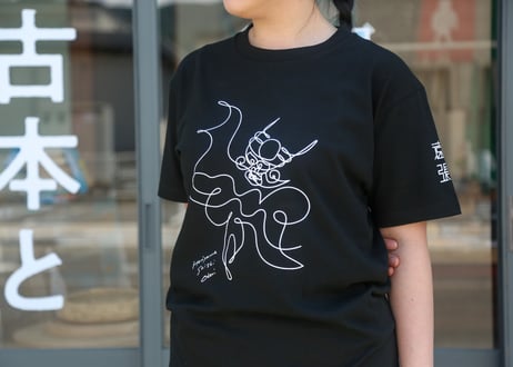 張山しし踊りＴシャツ（hitofude／ブラック）