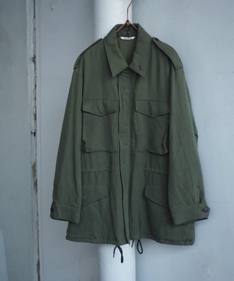 AURALEE(MENS) / A26AB01SS / BRUSHED SILK LINEN SATIN PADDED MILITARY BLOUSON