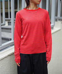 AURALEE(WOMENS) / A26AP03BT / SOFT SMOOTH WOOL STRIPE JERSEY L/S TEE