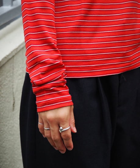 AURALEE(WOMENS) / A26AP03BT / SOFT SMOOTH WOOL STRIPE JERSEY L/S TEE