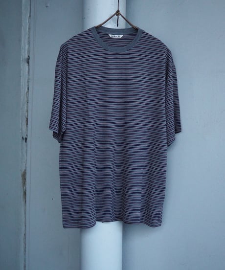 AURALEE(MENS) / A26AP02BT / SOFT SMOOTH WOOL STRIPE JERSEY TEE