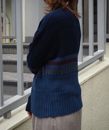 JoICEADDED / J263KN01 / COTTON STRIPED KNIT SWEATER