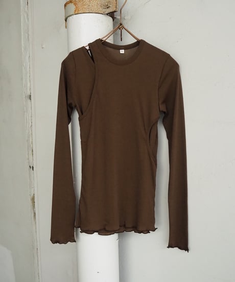 HAKUJI / H232643 / SHINY RIB LAYERED LS PO