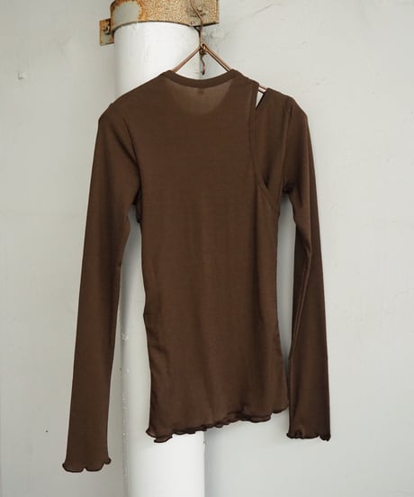 HAKUJI / H232643 / SHINY RIB LAYERED LS PO