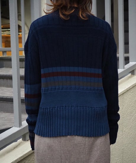 JoICEADDED / J263KN01 / COTTON STRIPED KNIT SWEATER