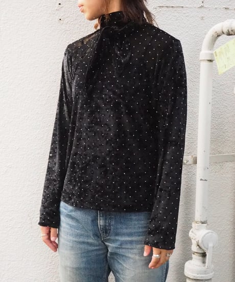 SCYE(WOMENS) / 1226-23205 / VELVET MESH STUDS KNOT COLLAR TOP