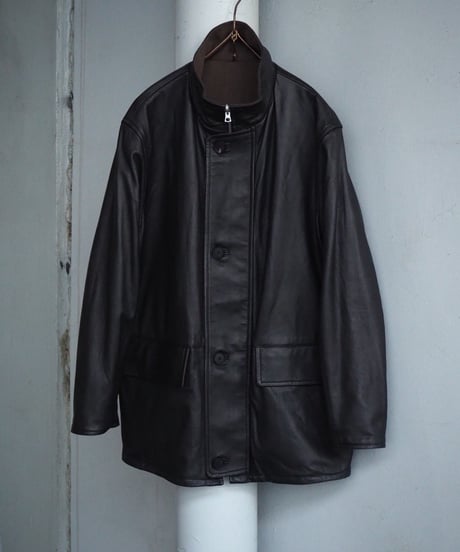 AURALEE(MENS) / A26AC01AN / REVERSIBLE WOOL TWISTED TWILL / SHEEP LEATHER HALF COAT