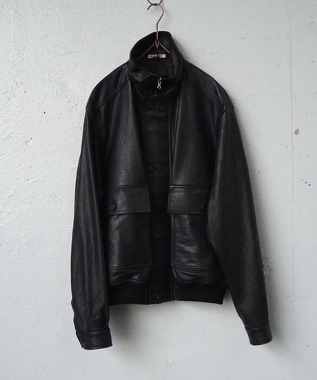 AURALEE(MENS) / A26AB01BL / TEXTURED LAMB LEATHER BLOUSON