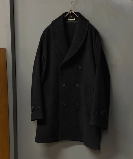 AURALEE(MENS) / A26AC02WH / WOOL HERRINGBONE SHAWL COLLAR COAT