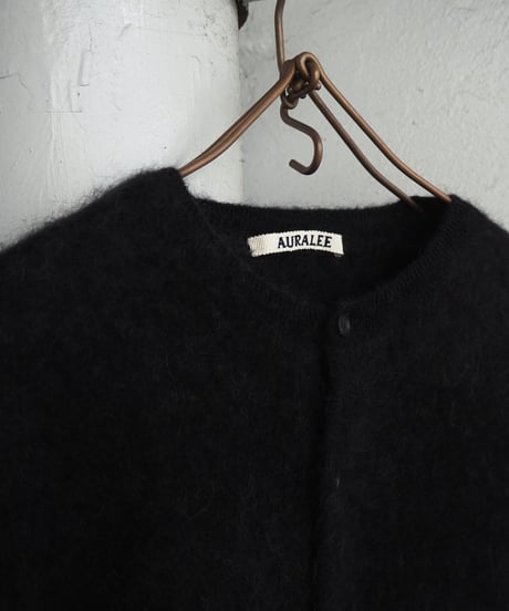 AURALEE(WOMENS) / A26AC03BA / GARMENT-DYED BABY ALPACA FUR KNIT CREW-NECK CARDIGAN