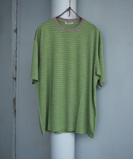 AURALEE(MENS) / A26AP02BT / SOFT SMOOTH WOOL STRIPE JERSEY TEE