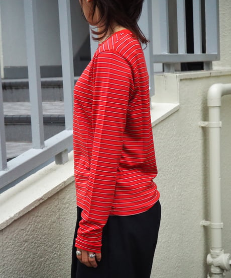 AURALEE(WOMENS) / A26AP03BT / SOFT SMOOTH WOOL STRIPE JERSEY L/S TEE