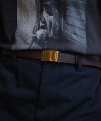 SCYE(UNISEX) / 3326-33354 / SHRINK LEATHER BOX BUCKLE BELT