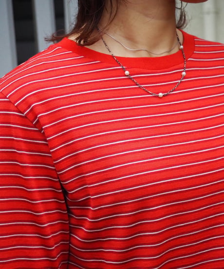 AURALEE(WOMENS) / A26AP03BT / SOFT SMOOTH WOOL STRIPE JERSEY L/S TEE