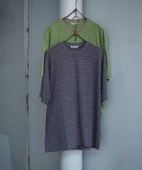 AURALEE(MENS) / A26AP02BT / SOFT SMOOTH WOOL STRIPE JERSEY TEE
