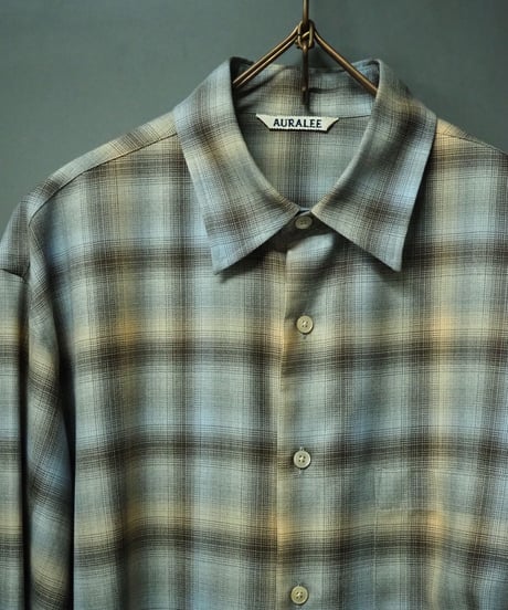 AURALEE(MENS) / A26AS01LC / SURPER LIGHT WOOL CHECK SHIRT