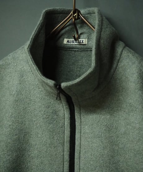 AURALEE(MENS) / A26AB01SF / PURE SILK COMFORT FLEECE ZIP BLOUSON