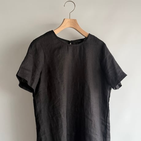 Black linen dress