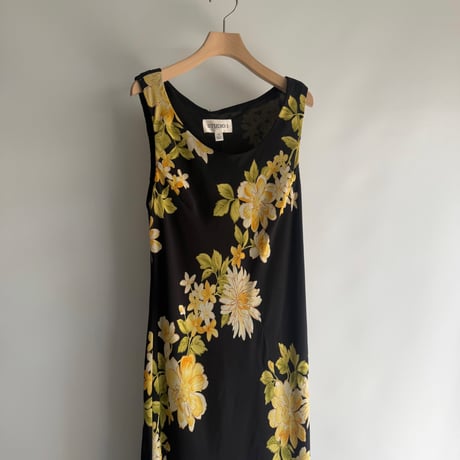 Yellow flower black dress
