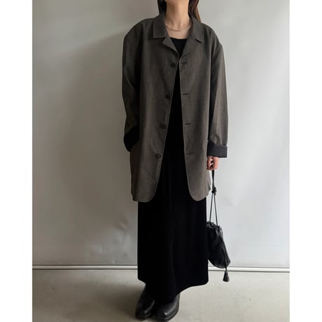 Oversize check jacket