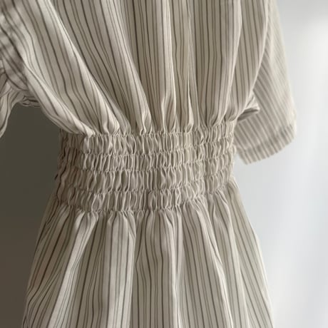 Gathered striped shirt