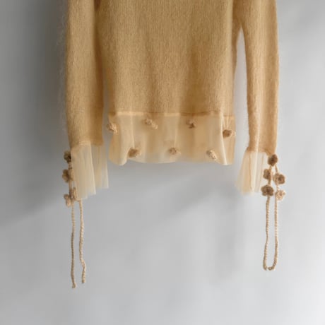 Yellow flower design knit