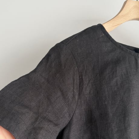 Black linen dress