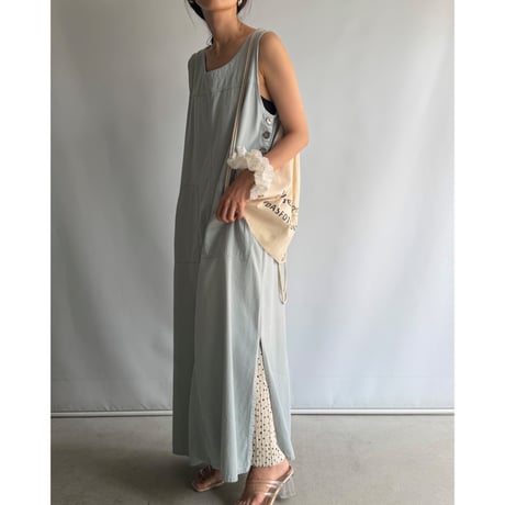 Ice gray cotton maxi one-piece