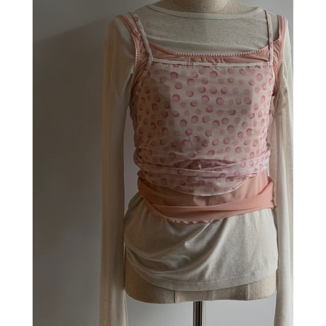 Pink dot lame sheer cami