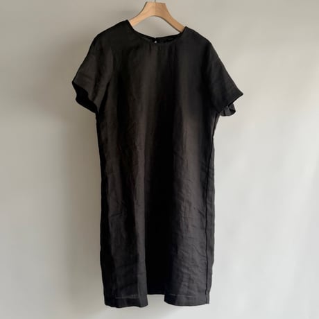 Black linen dress