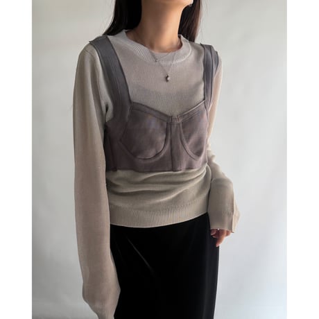 Bustier design sheer topt
