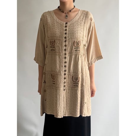 Embroidered oriental shirt