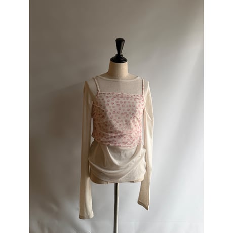 Pink dot lame sheer cami