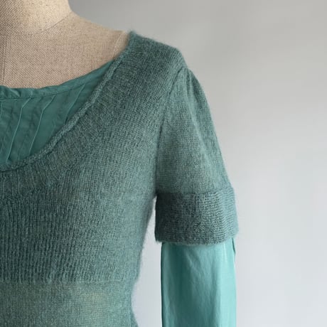 Emerald green layered style tops