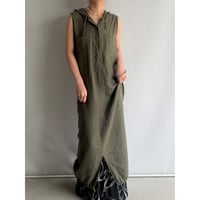 Hooded linen dress