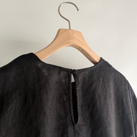Black linen dress
