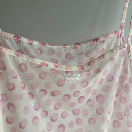 Pink dot lame sheer cami