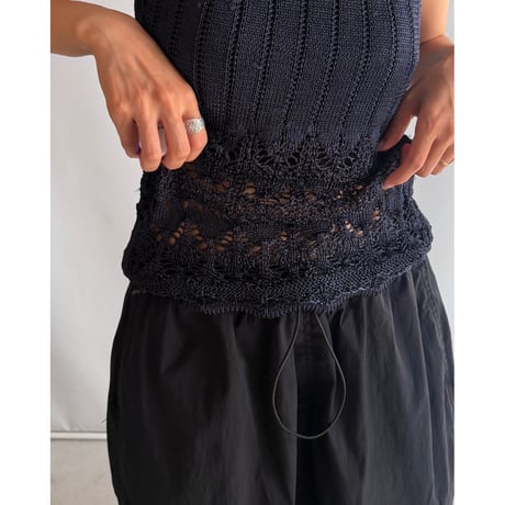 Openwork knit sleeveless knit