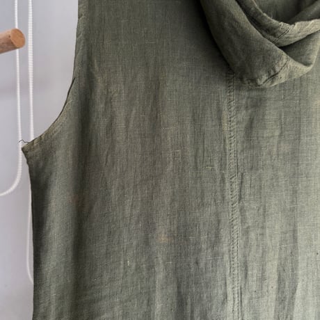 Hooded linen dress