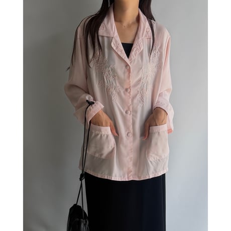 Pale pink Embroidered shirt