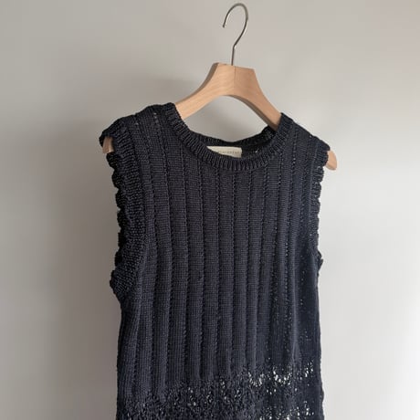 Openwork knit sleeveless knit